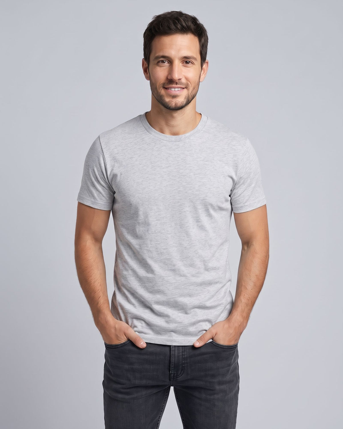 Remera Clásica Gris Melange